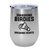 Badminton Silver Edition Wine Tumbler 12oz - Smashing birdies breaking