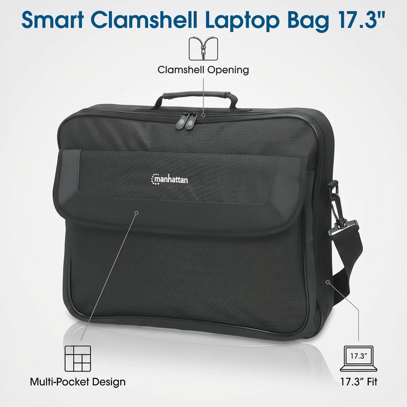MANHATTAN 17.3-Inch Laptop Shoulder Bag Carrying Case – Briefcase Style,