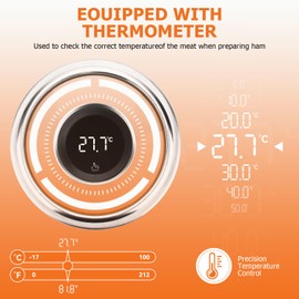 Stainless Steel Deli Meat Press Mold for Deli Meats for Making Homemade Deli Meat Maker Such As Used to Make Ham,Luncheon Meat,and Other Meat Products,Convenient and Healthy(Electronic Thermometer)