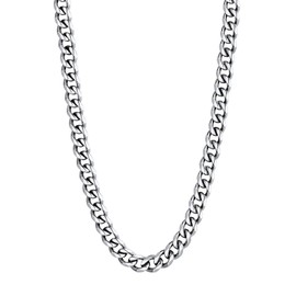 U7 22 Inch Diamond Cut Cuban Link Chain for Men Women Stainless Steel 6mm Chunky Hip Hop Curb Chain Necklace