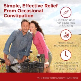 Fibercon Coated Caplets For Constipation Relief 140 Count Easy To Swallow