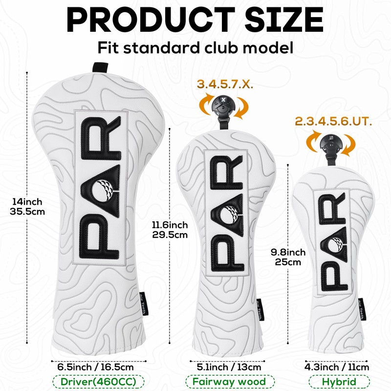 Golf Club Head covers Hybrid Utility Rescue with Interchangeable Number