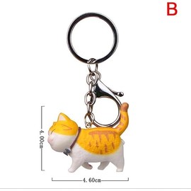 xutao Cartoon Cat Metal Keyring for Couple Bags Charms Kids Birthday Party Gifts Car Pendant for Women Girls, multicoloured