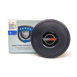 VSW S9 Horn Button Compatible with 9 Bolt Steering Wheel, Corvette, C4 Emblem, STE1042