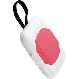 Pink Travel Wipe Holder Reusable, Wet Wipe Container Box Strollers, Hanging Dispensers Refillable Wipe Case Safe Wet Storage Baby Wipe Holder Travel Diaper, Wipe Holder Wet