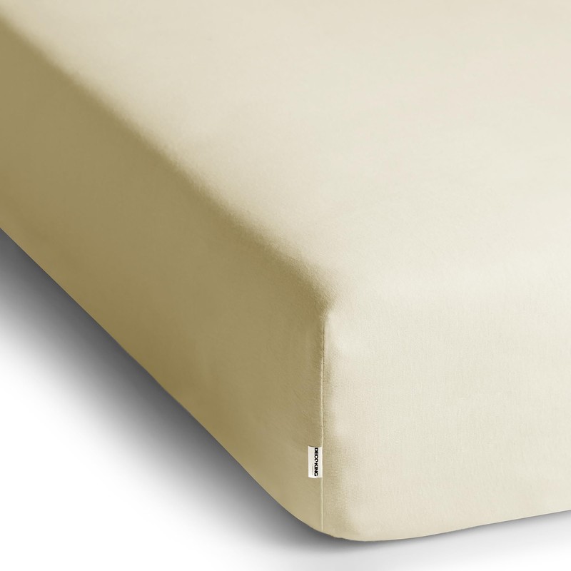 DecoKing Fitted Sheet 100% Cotton Jersey Box Spring Bed Fitted
