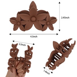 Ondder Flower Hair Clips 4.5 Inch Claw Clips for Women Flower Claw Clips for Thick Hair Cute Flower Hair Clip Large Hair Claw Clip Non Slip Strong Hold Jaw Hair Clips Hair Accessories for Women Girls