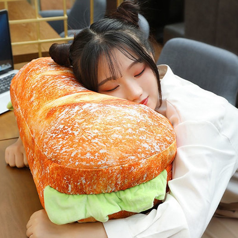 Hamburger Throw Pillow Multi Purpose Plush and PP Cotton Back