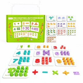 TAETOE Educational Toy for Toddlers, Math Education, Math Education, Numbers Play, Wooden, Children, Montessori, Early Education, Number Counting Board, Multiplication & Addition Composition, Nursery