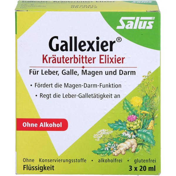 Gallexier Kräuterbitter Elixier Salus, 3X20 ml FLE