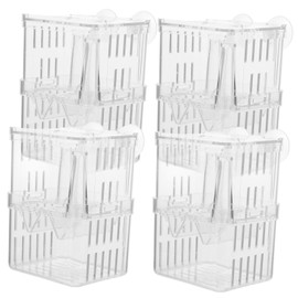 NOLITOY 4pcs Fish Breeding Box Small Aquarium Isolation Containers with Suction Cups for Safe Hatching and Breeding Increases Survival Rate for Small Fish