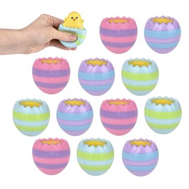 Forest & Twelfth Squeezy Pop Up Hatching Chicks, Easter Eggs Squishy Chick Toys, Stress Relief Fidget Toy for Holiday, Easter Decorations, Party Favors, Basket Fillers, Easter Gift for Kids (12 Pack)