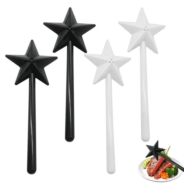 OTAIVE Set of 3 Magic Wand Salt and Pepper Shakers, Magic Wand Salt and Pepper Shakers, Magic Wand Spice Shaker Set, for Table Decoration, Home Kitchen Supplies