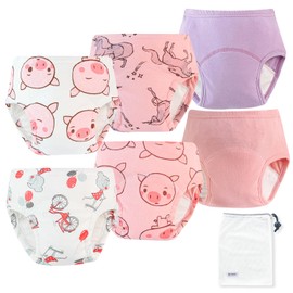 EZ Moms 6 Packs Absorption Toddler Training Underwear For Girls 3T Cotton Reusable Potty Training Underwear For Girls 3T Girl Underwear Potty Training Pants Toddler Potty Training Panties For Girls
