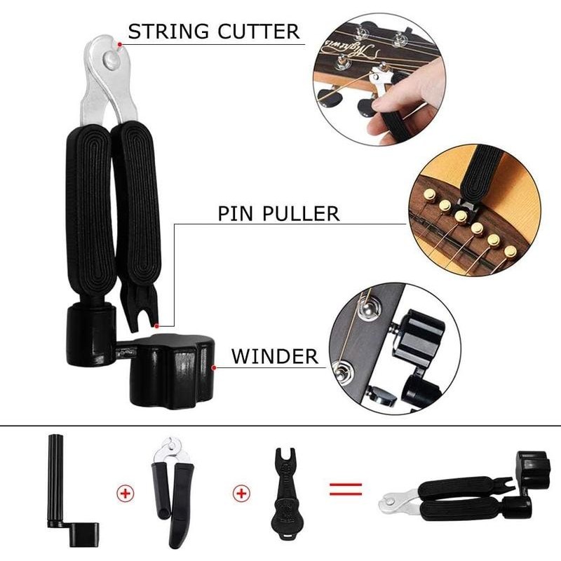 48PCS Acoustic Guitar Accessories Kit, Guitar Strings Replacement Changing Tool
