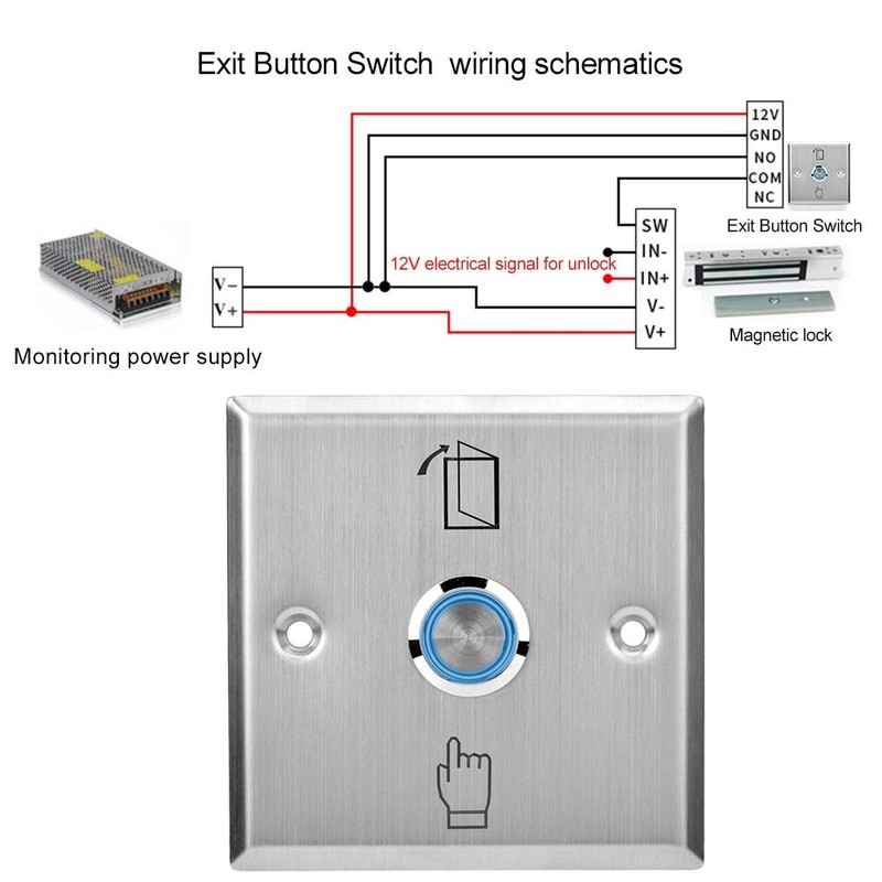 HERCHR Door Access Control System, Momentary Push to Exit Button