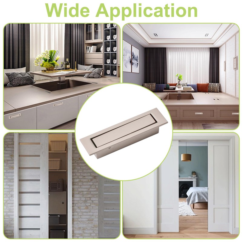 UFURMATE Flush Mount Door Pull, 2PCS Zinc Alloy Pocket Door
