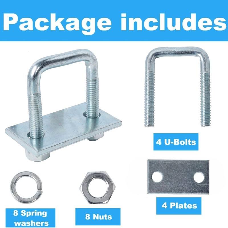 MYZHRE 4 Pack Leaf Spring Clamp Kit, 1-3/4 inch Width