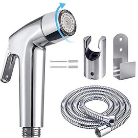 Handheld Bidet Sprayer Toilet Bathroom with Wall Bracket Hose Set , Closestool, Squatting Pan, Water Flower, Floor Cleaning Cloth Diaper for Bathroom Hygiene(Note: linker not Included)