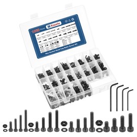 Kozelo 1060pcs Socket Head Cap Screws Bolts Nuts Assortment Kit - [M2/M3/M4/M5] Alloy Steel Fully Threaded Black Oxide 12.9 Internal Hex Screw for 3D Printer Use, with Wrench