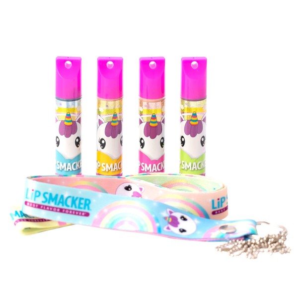Lip Smacker Flavored Lip Balm Set With Lanyard, Unicorn, Lip Care to Moisturize Dry Lips