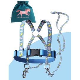 Jubi® Blue Children's Horse Lead - Adjustable Size for Perfect Fit and Storage Bag - Horse Harness for Children / Horse Toys