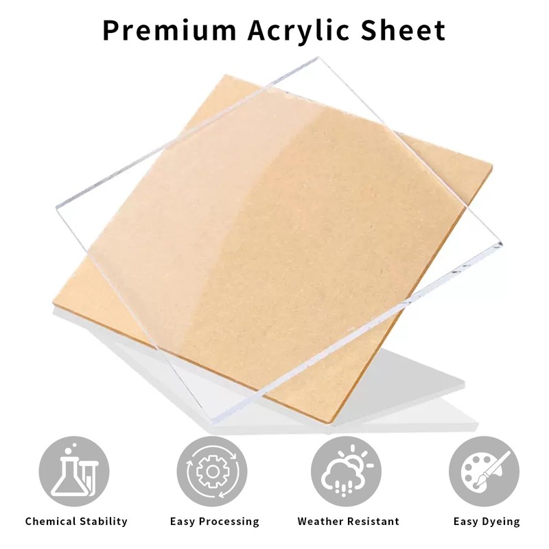 2 Pack 20" x 24" Clear Acrylic Sheets 1/8" Thick