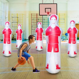 Football Dummies,Soccer training dummy,Boxing bag for kids, punch bag for kids,Portable soccer Dummy Goalkeepr Air Mannequin, for a great training tool (Red 160 cm)