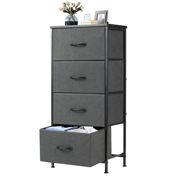 DUMOS DUMOS Nightstand with 4 Drawers Bedside Table with Removable