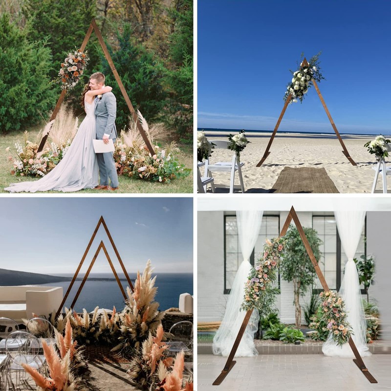 Wooden Wedding Arch 8.2FT, Triangle Wedding Arch, Wedding Arches for