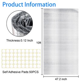 Lawei Double Reflective Insulation Foam, 48in X 10Ft Aluminum Foil Bubble Insulations Sheet, Window Insulation Kits, Thermal Radiant Barrier for Winter Summer, Window, RV, Roof, Garage Door