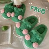 FUHUAQI Frog Slippers Cartoon Animal Slippers Frog Fluffy Slippers Retro