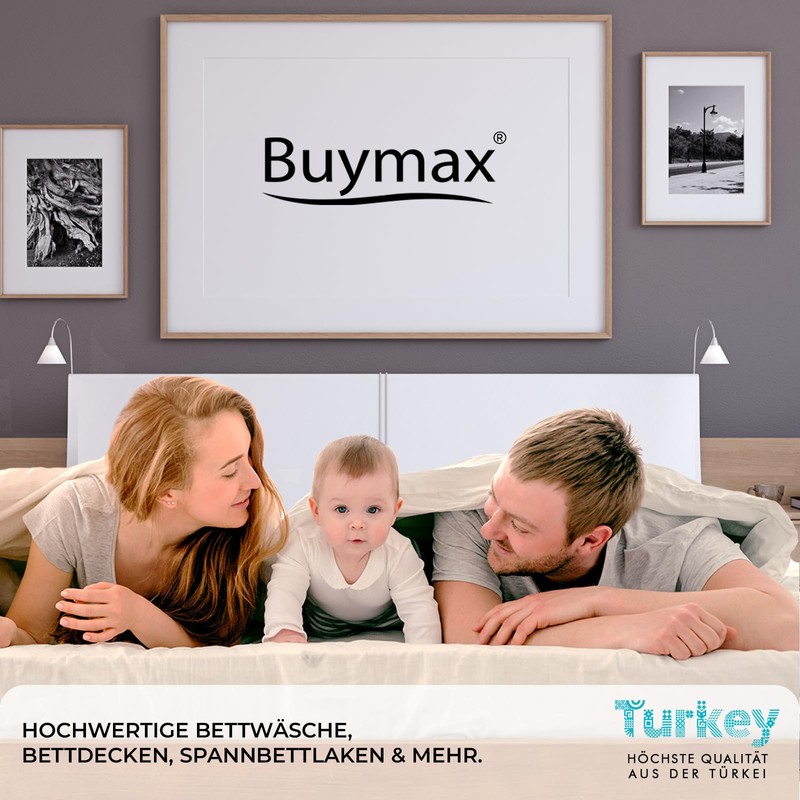 Buymax® Fitted Sheet, 100% Cotton Jersey, for Mattresses Up to