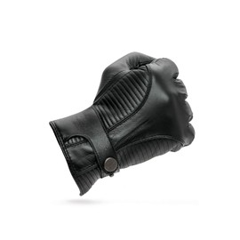 PEARLWOOD Jake Men's Leather Gloves for Biker Touchscreen Capable of Sheepskin Leather, Black (200)