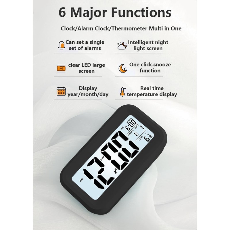 WANGCL 12/24 hour digital alarm clock bedside table clock with