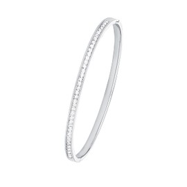 s.Oliver bangle stainless steel woman bracelet, with crystal, 6.2 cm, silver, comes in jewelry gift box