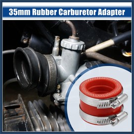 INFINAUTO 35mm ID Red Carburetor Adapter Intake Pipe Boot Interface - 1Pcs Durable Material Stylish Design