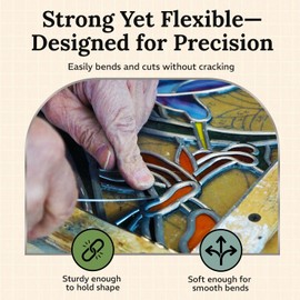 3/16" Round U Lead Came for Stained Glass | 2 6ft Hobby Came for Stained Glass | Strong & Malleable for Smooth Soldering | Ideal for Panels, Windows & Crafts | Lead roll for Hobbyists & Artists