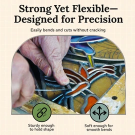 3/16" Round U Lead Came for Stained Glass | 2 6ft Hobby Came for Stained Glass | Strong & Malleable for Smooth Soldering | Ideal for Panels, Windows & Crafts | Lead roll for Hobbyists & Artists
