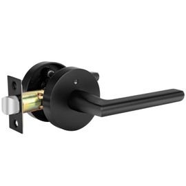 Haidms Black Interior Door Handle, Black Lever Privacy Door Handles, Matte Black Door Handles Interior, Bathroom & Bedroom Door Handles Hardware(1 Pack)