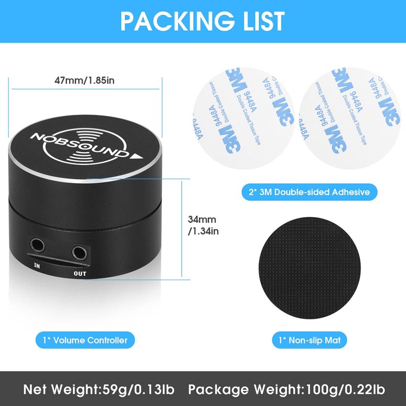 Mini 3.5mm Volume Controller Knob Speaker Audio Adjuster BOX for