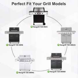 Grill Parts for Nexgrill Replacement Parts 6 Burner 720-0896B, 720-0925, 720-0896C, 5 Burner 720-0882A, 720-0896, 4 Burner 720-0925P. Grill Heat Plate Shields, Burner Tubes, Carryover Tubes, Ignitors.