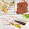 PATIKIL PU Leather Keychain, 4 Pack Key Chain Ring Universal