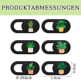 YzmrBdqc Webcam Cover, Webcam Cover, Thin Webcam Cover, Webcam Cover Slider, Camera Cover, Camera Cover Accessories, Webcam Cover Set with Plant Pattern Protection for Your Privacy, Pack of 6