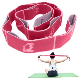 XPEX 1 x Resistance Band, Yoga Stretching Band, Fitness Bands, Yoga Stretch Strap with 9 Loops, Highly Elastic Gymnastics Band, Sports Band, Yoga Strap, Yoga Bands Stretching (108 cm)