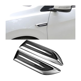 Sandfren 2PCS Car Hood Side Air Flow Intake Vent Trim, Self Adhesive Weatherproof Vehicle Grille Mudguard Side Stickers, Auto Exterior Decorative Accessories, Universal for SUV Sedan Truck