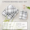 Ocharo Quilt Queen Size Striped - Reversible 3 Pieces Quilt