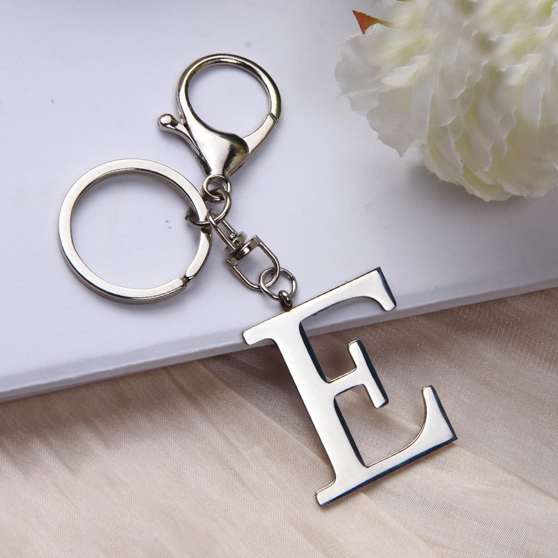 ORUZA Letter Keyring Alphabet Initial Keychain, Metal Letter Key Ring