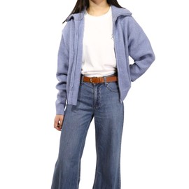 FASHIONGEN - Women's belt in vegetable-tanned bull leather, 3 cm wide, RIVOLI - Camel (Golden buckle), 70 cm (28 in) / Waist size 26 to 27