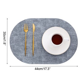 Leather Washable Placemats, Oatmeal Thick Faux Leather Heat Resistant Rectangle Shape Table Mats,Waterproof Non-Slip Easy to Clean Place mat for Kitchen Coffee Dining Room Table Set of 6